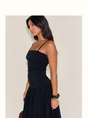 PrettyLittleThing Black Spaghetti Strap Maxi Dress